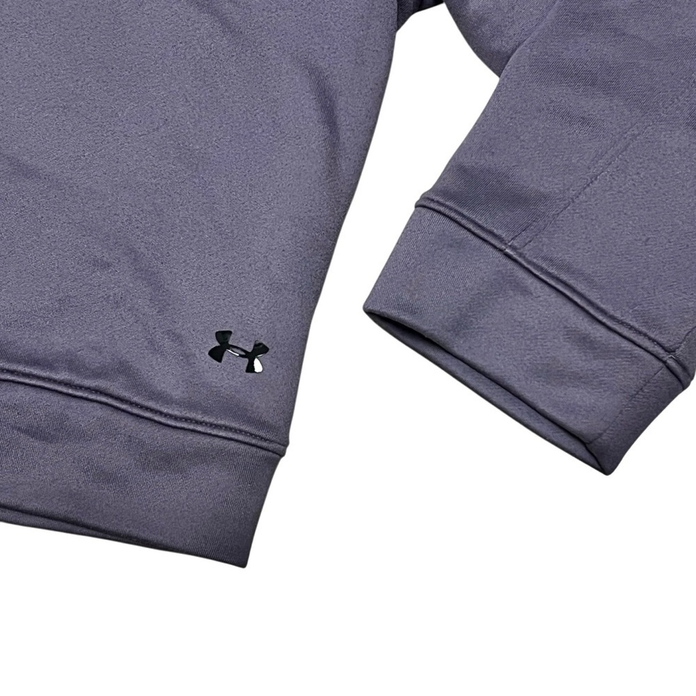 Under Armour Women Terry Crop Long Sleeve Hoodie L Purple Gray Casual Athleisure - Picture 5 of 11